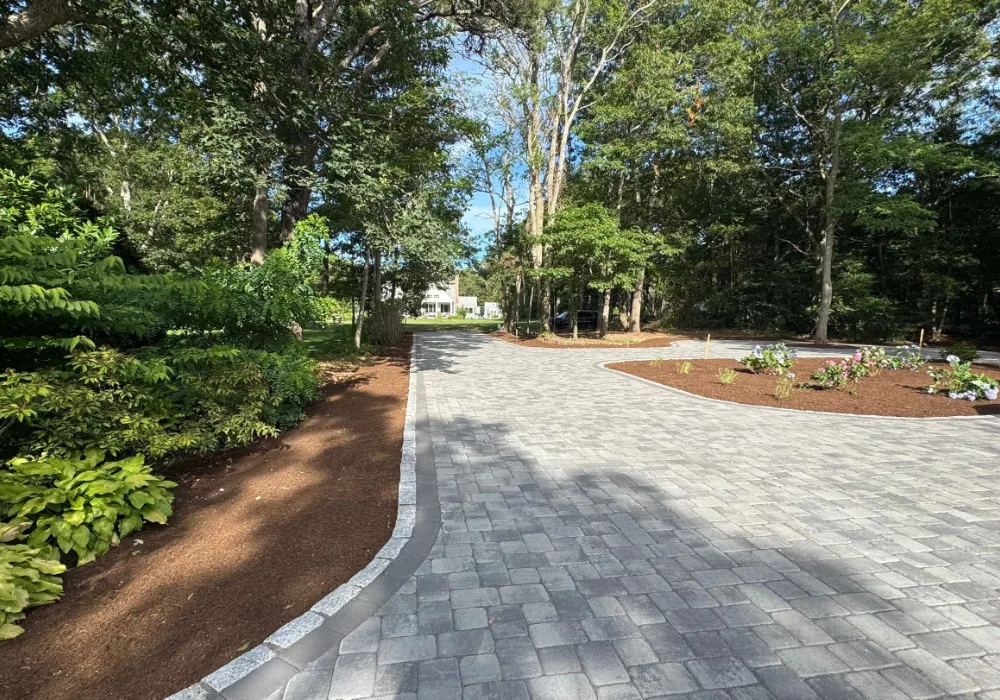 Paver driveway completed by PBA Masonry